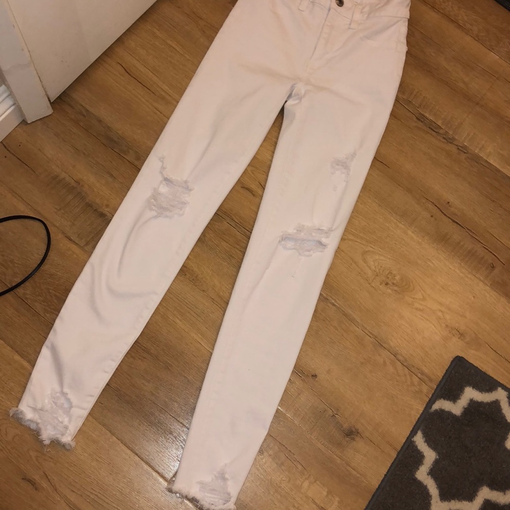 AEO White High Rise Jegging